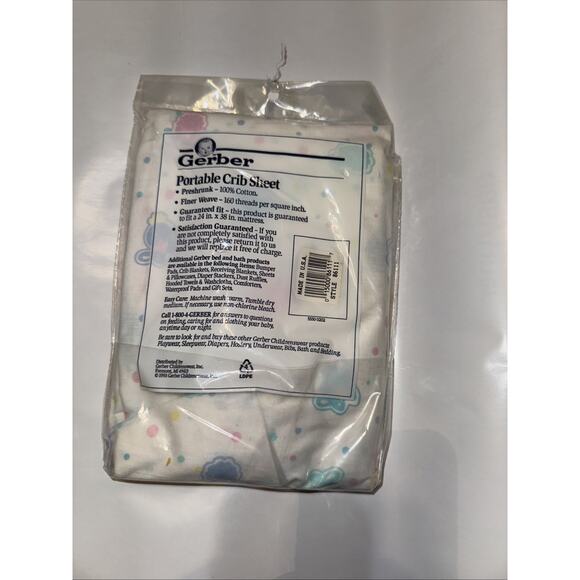 Vintage Gerber Portable Crib Sheet 100% Cotton Fits 24x38 In Mattress Soft Knit - Picture 6 of 8